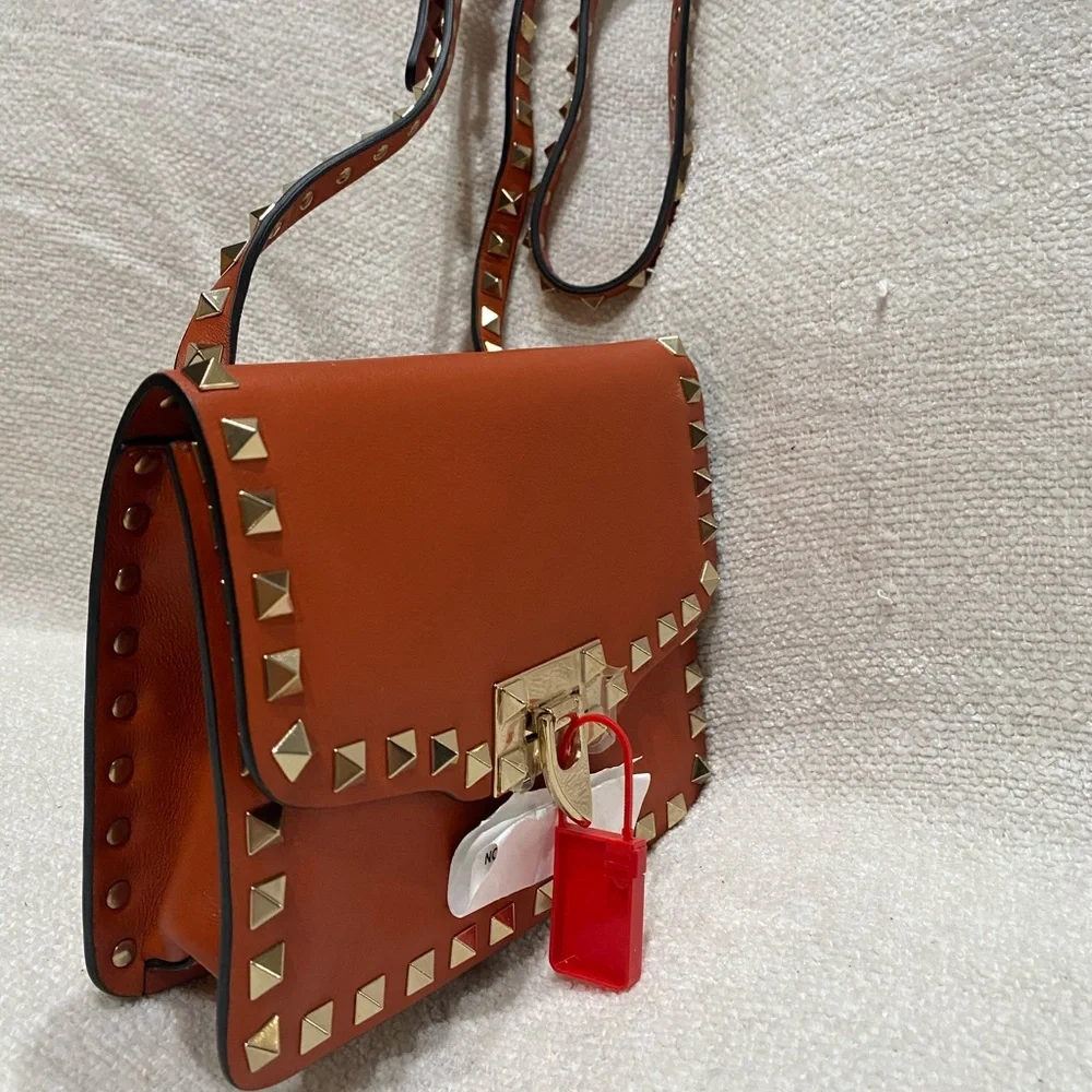 Valentino Rockstud Flip Lock Clasp Mini Messenger Bag - Picture 3 of 5